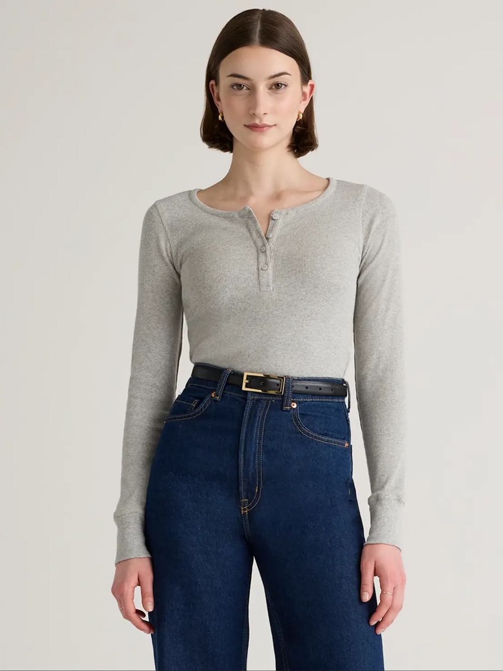 Quince Organic Cotton Microrib Henley